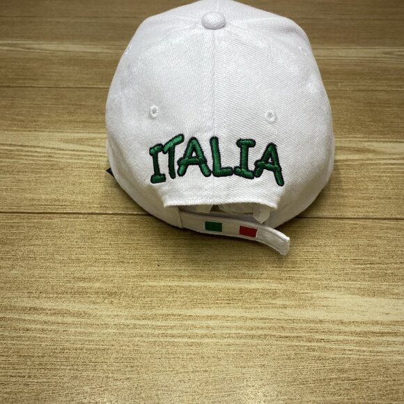 Italia Baseball Cap Embroidered Adjustable Hat Italia Soccer White - Picture 4 of 12